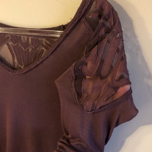 Free People Large Purple Burn-Out Lace Top - Picture 9 of 9